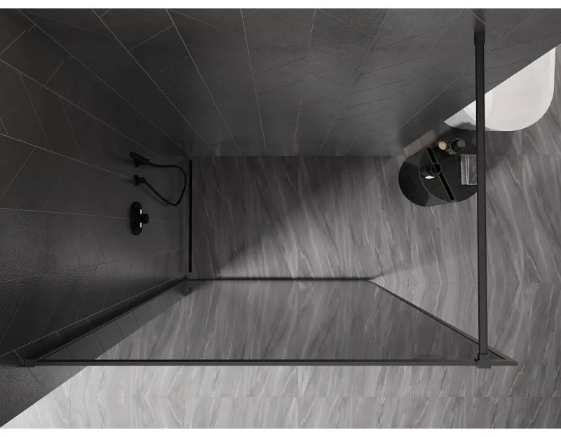 Mexen Kioto-XF, sprchová zástena s rámom 150 x 202 cm, 10mm šedé sklo, grafitový profil, 800-150-104-95-40-X