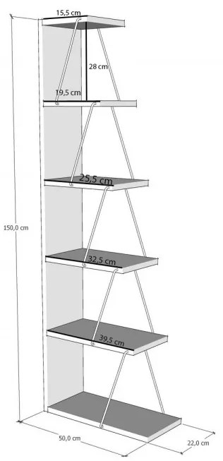 Knižnica Tlos borovica atlantic/čierna
