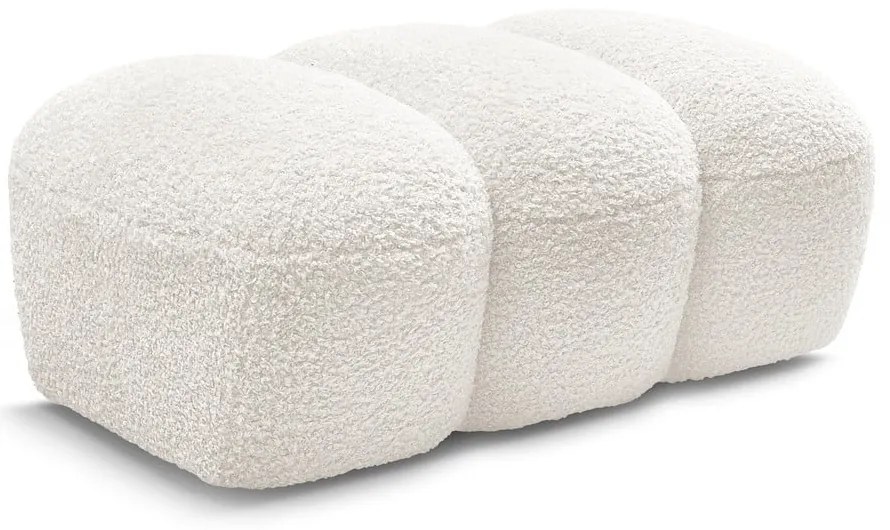 Biela podnožka z textílie buklé Hippolyte – Bobochic Paris