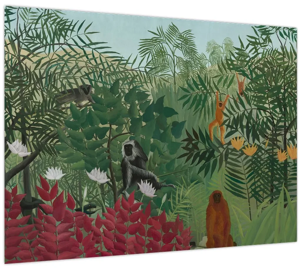 Obraz - Henri Rousseau, Tropical Forest with Monkeys, reprodukcia (70x50 cm)