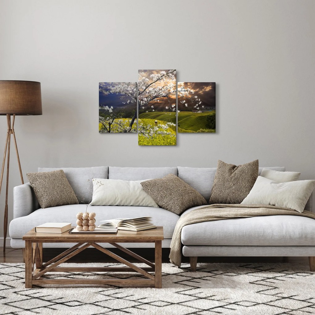 Obraz - Rozkvitnutý strom v krajine (90x60 cm)