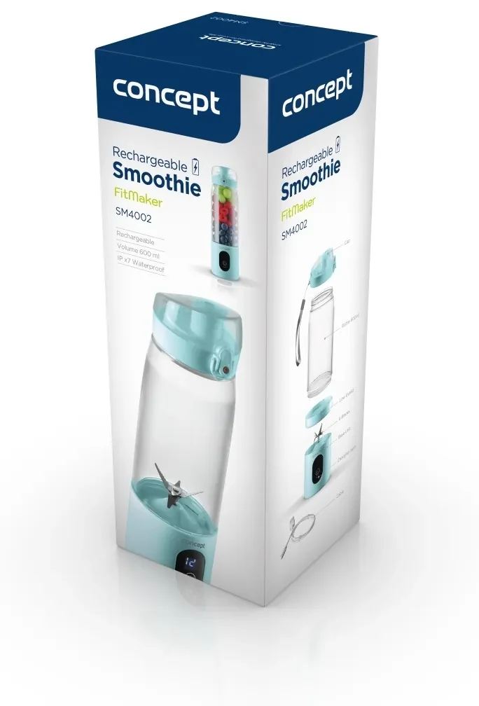 Concept SM4002 dobíjací smoothie FitMaker, modrá