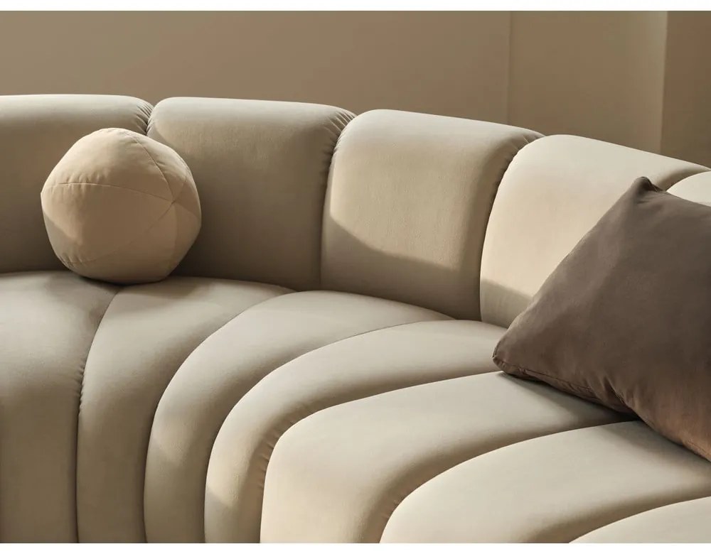 Žltá zamatová modulárna rohová pohovka Lupine – Micadoni