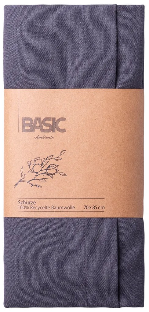 Oceľová sivá bavlnená zástera 70 x 85 cm – Basic Ambiente - 596419