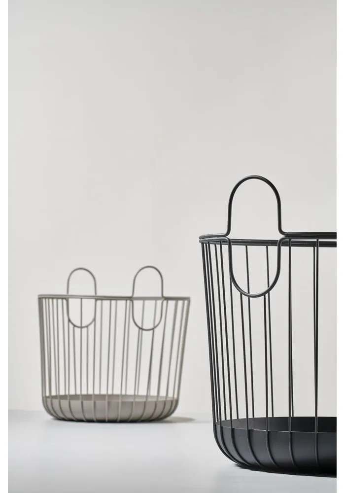 Čierny kovový úložný košík Zone Inu, ø 40,6 cm