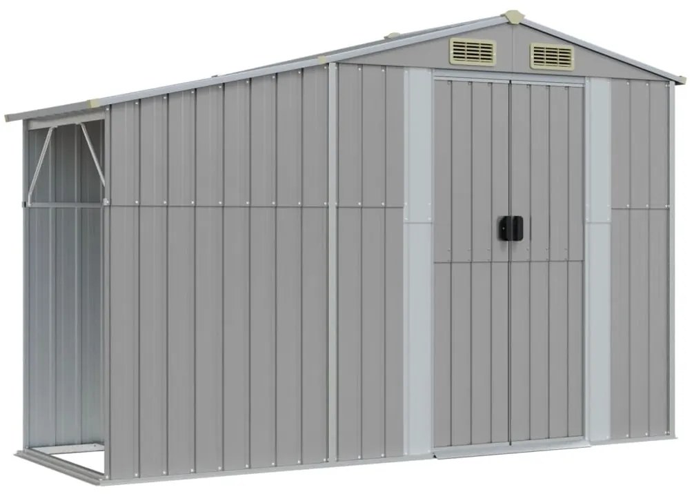 Záhradná kôlňa sivá 277x279x179 cm pozinkovaná oceľ