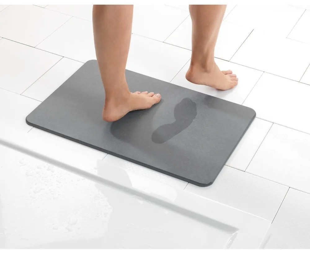 Sivá kúpeľňová predložka z kremeliny 39x60 cm Simi – Wenko