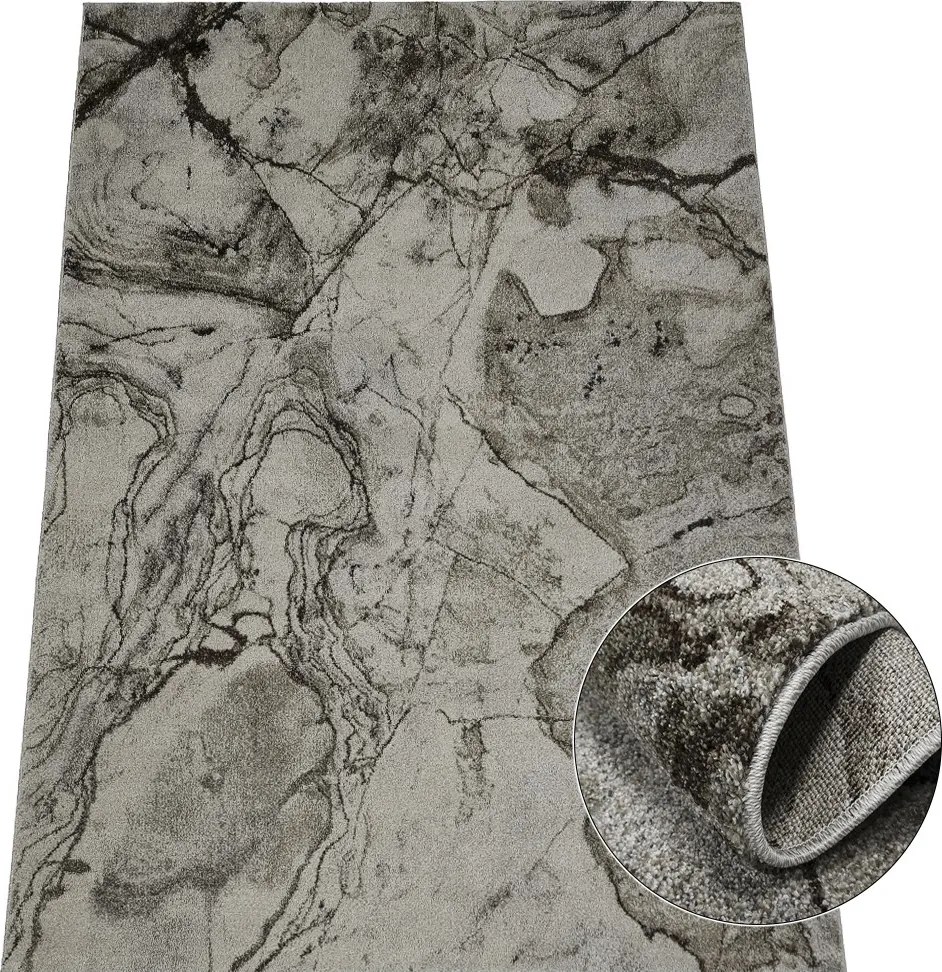 Koberec Wenus 7770 GREY – sivý koberec s abstraktným vzorom Rozmer: 60x100 cm