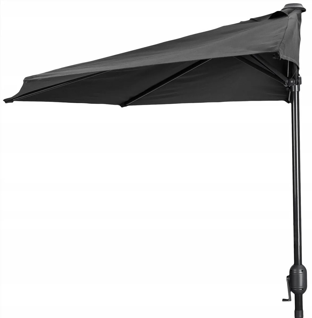 Polkruhový záhradný slnečník Liver 270 cm šedý