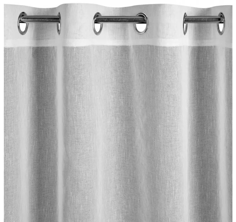 DECOREUM Jednofarebná záclona s jemnou dúhovou štruktúrou 300 cm x 250 cm biela 100 % polyester 64000