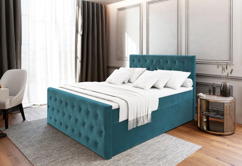 Čalúnená posteľ boxspring FENDI - casablanca 16 / 180x200 / bez vrchného matraca