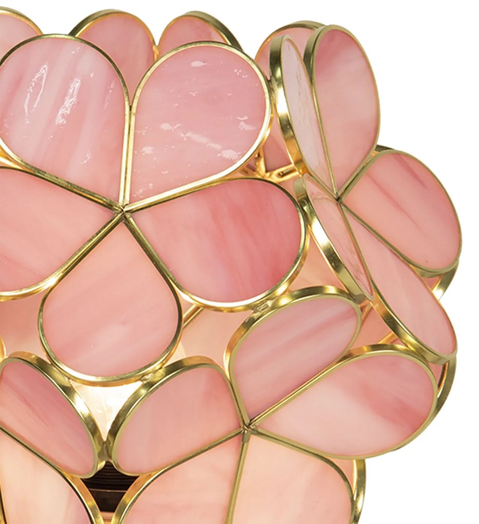 Tiffany vitrážový luster Ø21 KVIETKY PINK