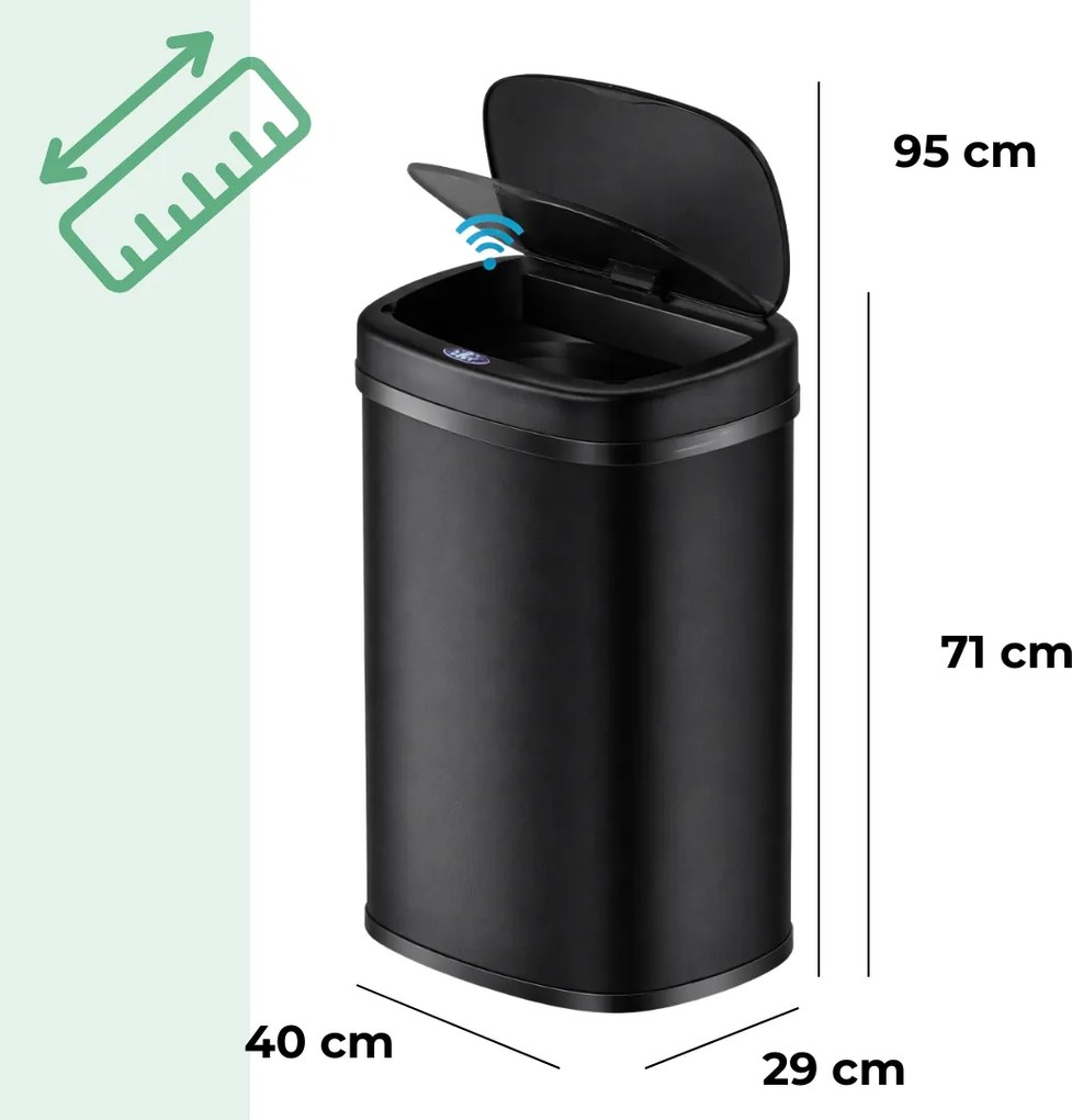 Senzorový odpadkový kôš DEUS, 58 litrov, čierna Jurhan