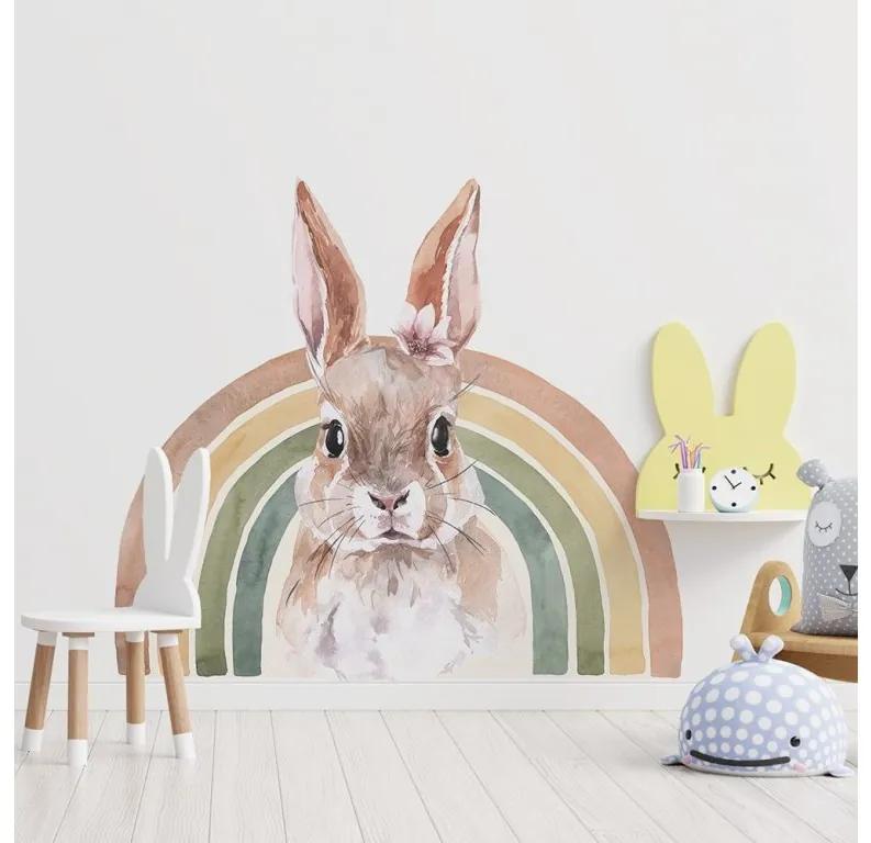 Gario Detská nálepka na stenu Rainbow animals - zajačik Farba: A, Rozmery: 98 x 88 cm