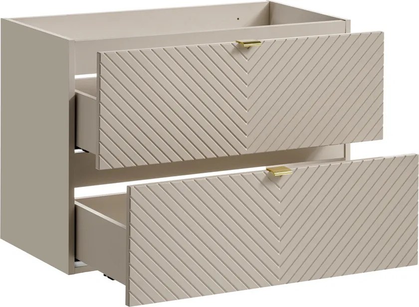 Závesná skrinka Viva Cashmere s doskou a umývadlom 80 cm kašmír