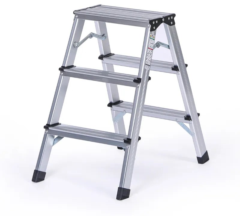 Hliníkové obojstranné schodíky, 2x3 stupne, 635 mm
