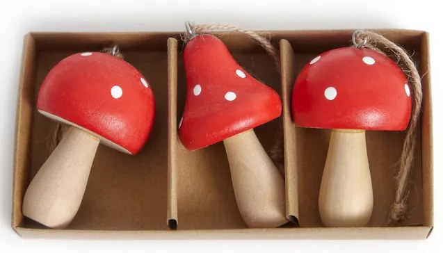 Závesná vianočná dekorácia VETTIN červené hríby 867151 (3 ks)