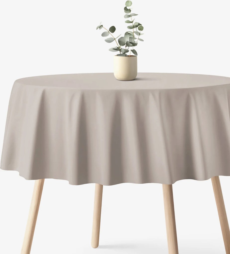 Goldea okrúhly obrus 100% bavlnené plátno - sivohnedý Ø 110 cm