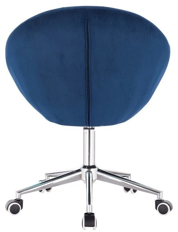 LuxuryForm DESIGN Kreslo VERA VELUR na striebornej podstave s kolieskami - modré
