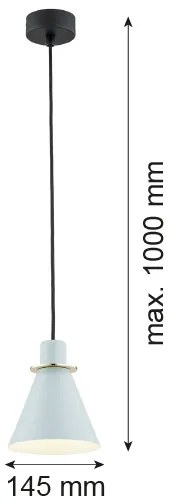 Argon 4682 - Luster na lanku BEVERLY 1xE27/15W/230V modrá/zlatá