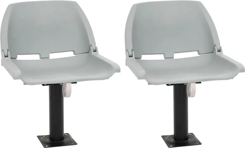 4-dielne skladacie sedadlo do člna bez vankúša, sivé 48x51x41cm 3284276