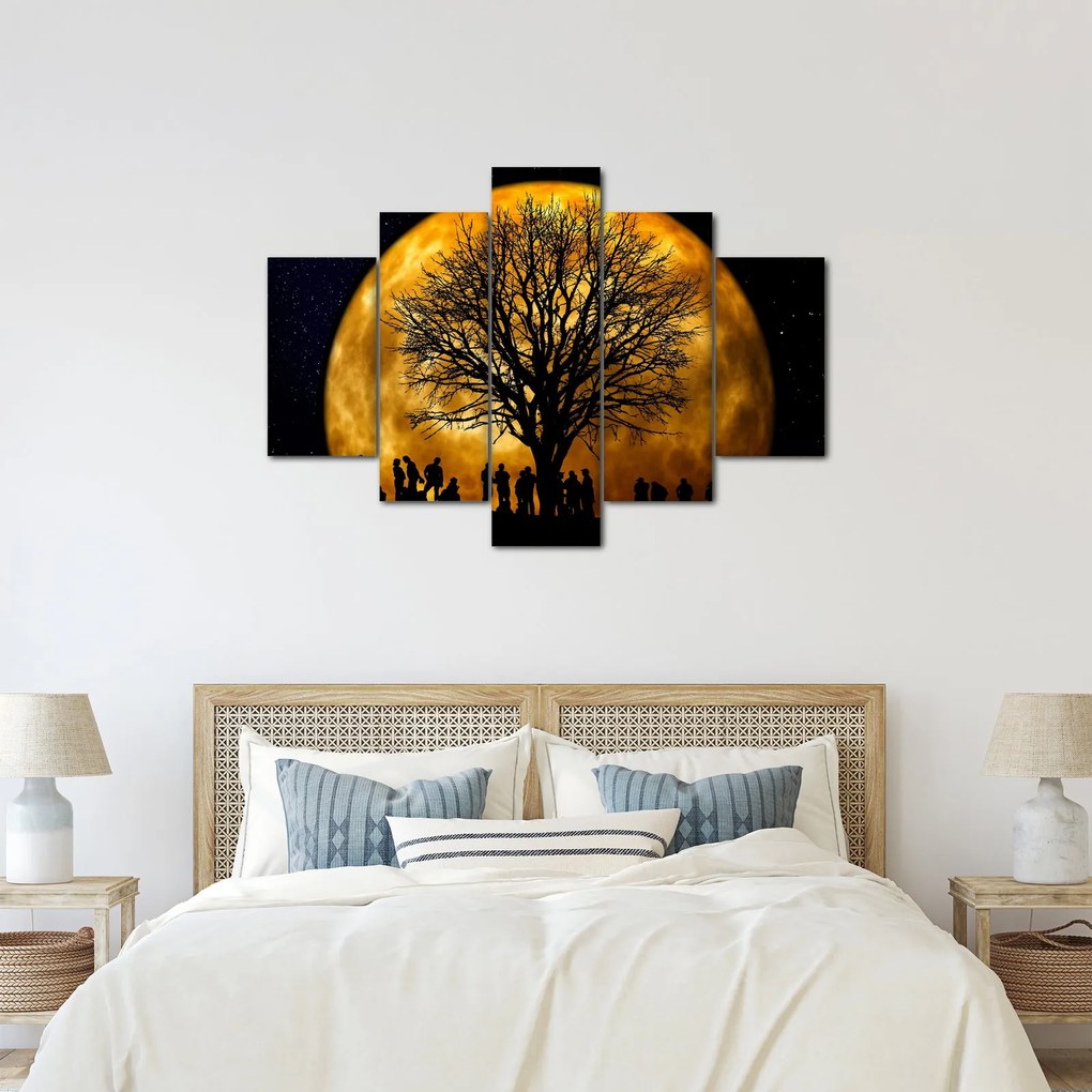 Obraz mesiace a siluet (150x105 cm)