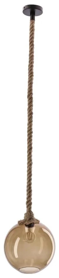Závesné svietidlo na lanku SHEDON 1xE27/40W/230V dýmovo béžové