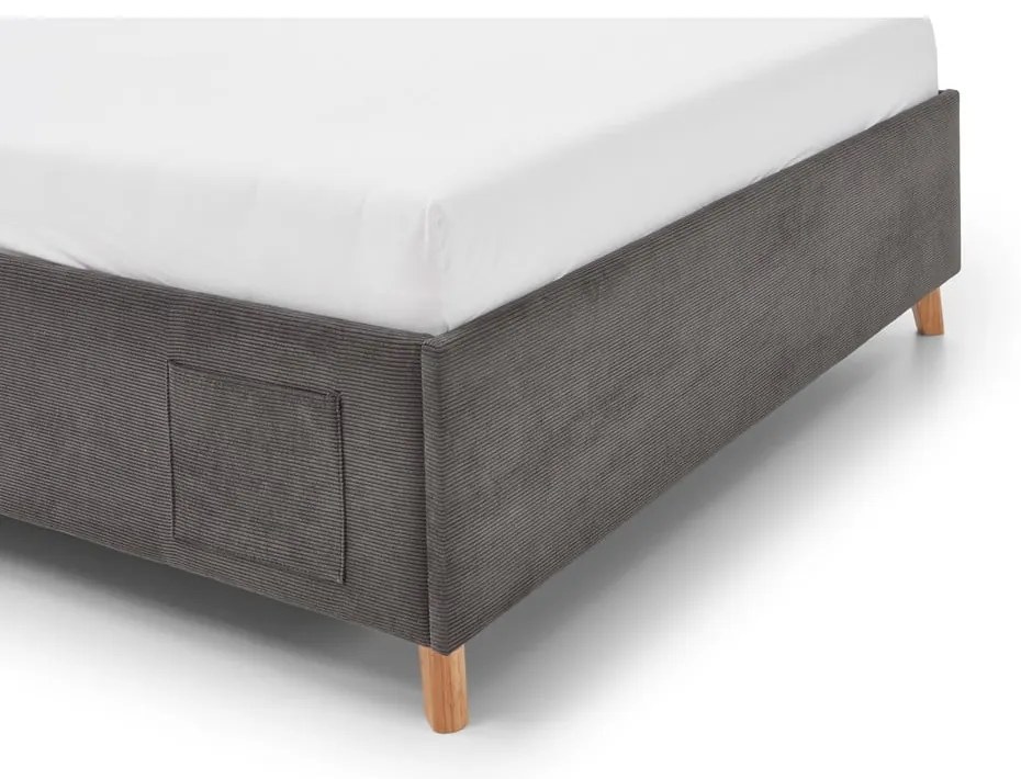 Antracitová čalúnená detská posteľ s úložným priestorom s roštom 120x200 cm Cool – Meise Möbel