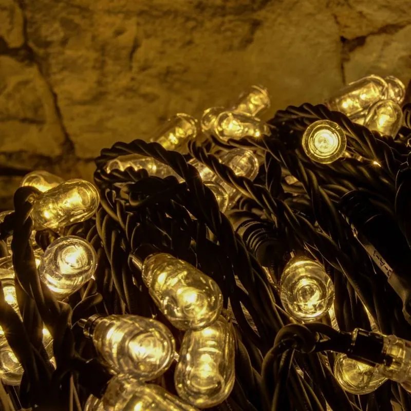 DECOLED LED světelný řetěz s MEGA LED, 100 m, 400 teple bílých diod