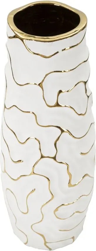 Váza Lia 29 cm biela/zlatá
