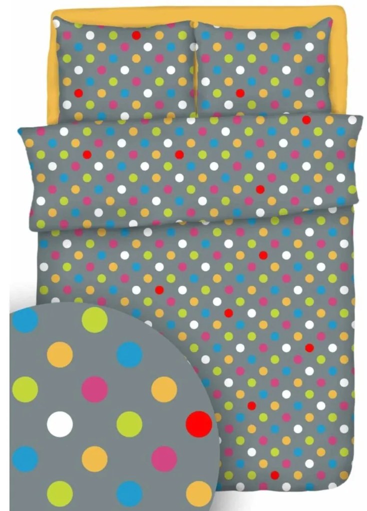 Obliečky krepové Rainbow sivé TiaHome - 1x Vankúš 90x70cm, 1x Paplón 140x200cm