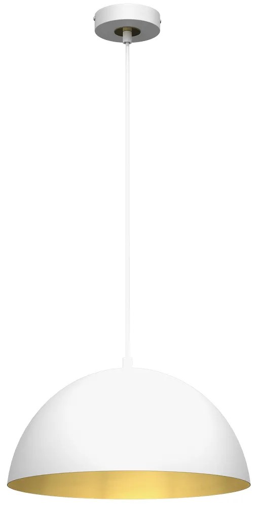 Závesné svietidlo Beta, 1x zlaté/biele kovové tienidlo, (fi 35cm), w