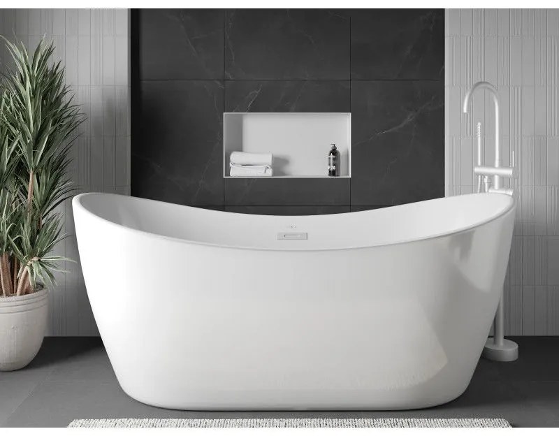 Mexen X-Wall-NR, polička na zapustenie pod obklad bez goliera 60 x 30 cm, biela, 1921603010