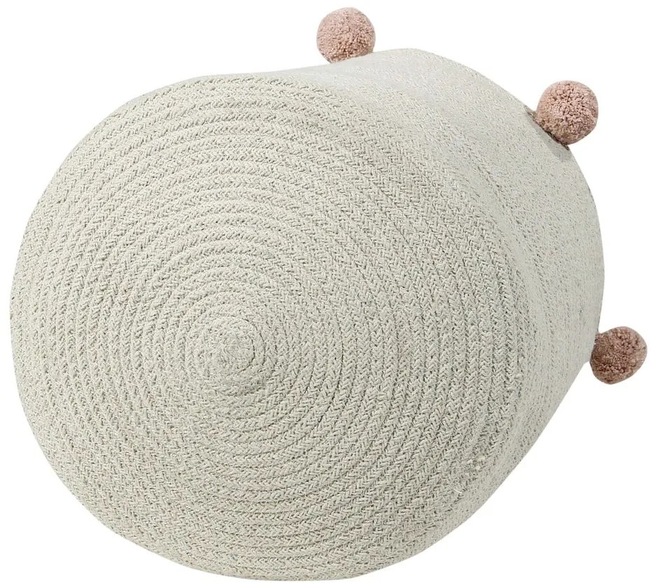 Krémový látkový detský kôš na hračky ø 30x30 cm Bubbly – Lorena Canals