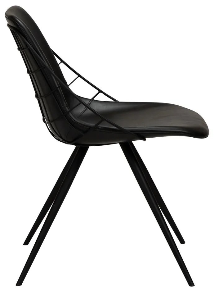 Čierna jedálenská stolička z imitácié kože DAN-FORM Denmark Sway