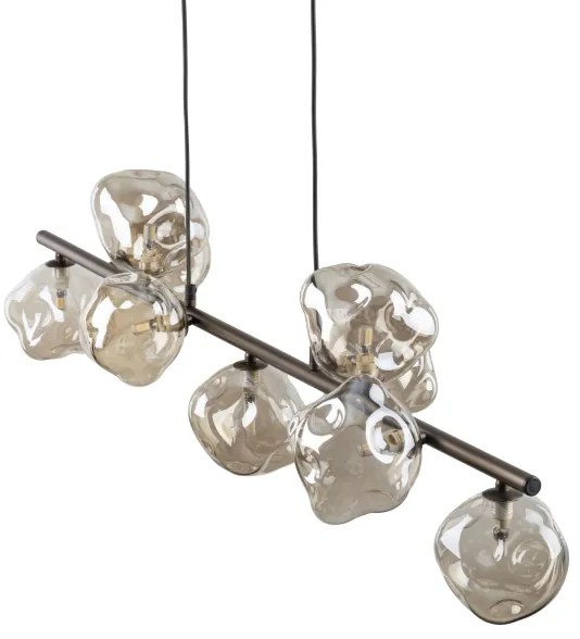 Závesný luster LAVA 9xG9/8W/230V bronzový/dymovo-béžový