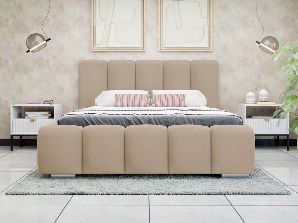 Čalúnená manželská posteľ Lisko, Rozmer postele: 160x200, Farba poťahu: Paros 02