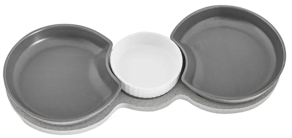 Súprava 3 servírovacích misiek s podnosom Villa Altachiara Yin&amp;Yang, 38 x 16,5 cm