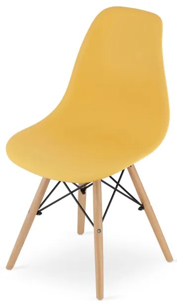 Jedálenská stolička OSAKA horčicová (hnedé nohy)