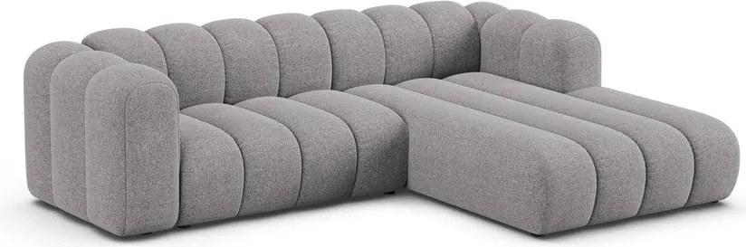 Sivá ženilková rohová pohovka (pravý roh/s leňoškou) Lupine – Micadoni