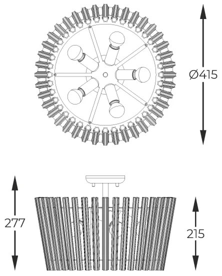 Zuma Line C0547-05H-F9AC - Prisadený luster BACH 5xE14/40W/230V zlatá