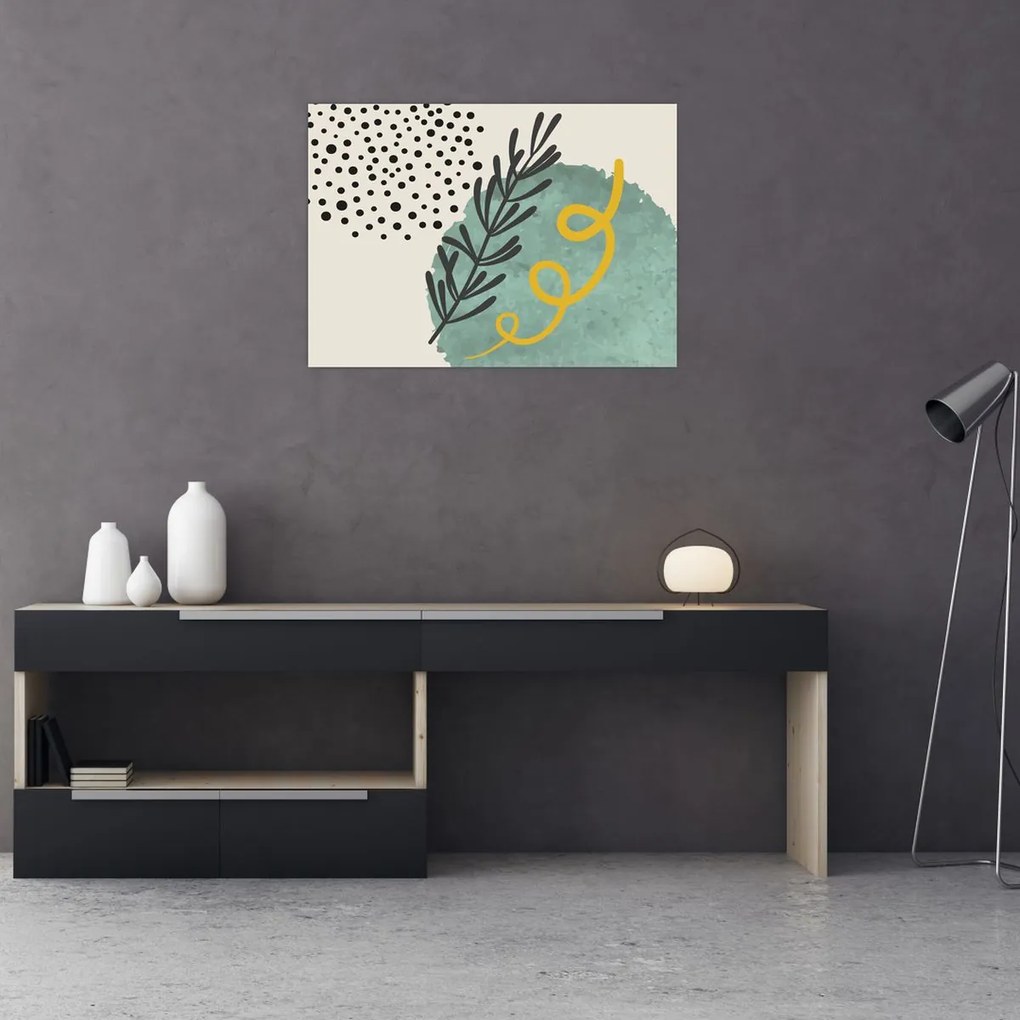 Obraz - Abstraktné listy N⁰1 (70x50 cm)
