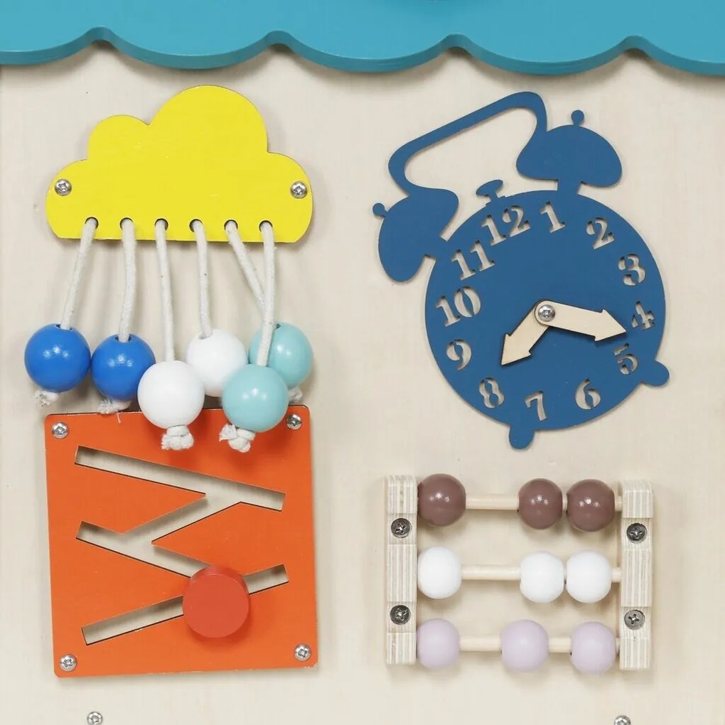 2Kids Toys Activity board Domček, tyrkysová