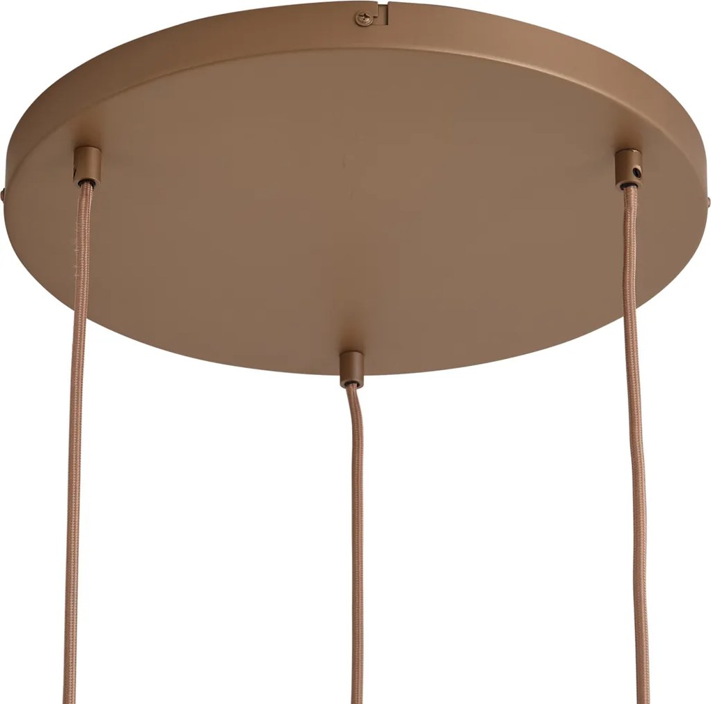 Retro závesná lampa tmavý bronz s jantárovými tienidlami 3-svetelná - Smokey