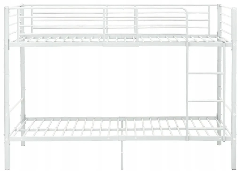 vidaXL Poschodová posteľ biela kovová 90x200 cm manželská