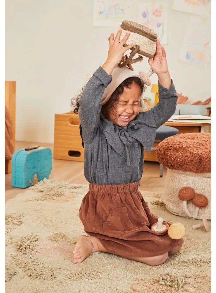 Béžový bavlnený detský hrací koberec 120x160 cm Mushroom Forest – Lorena Canals