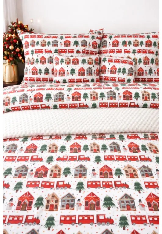 INTERMEDIC SK Posteľná obliečka Vianočná Dedinka 140x200/70x90 cm