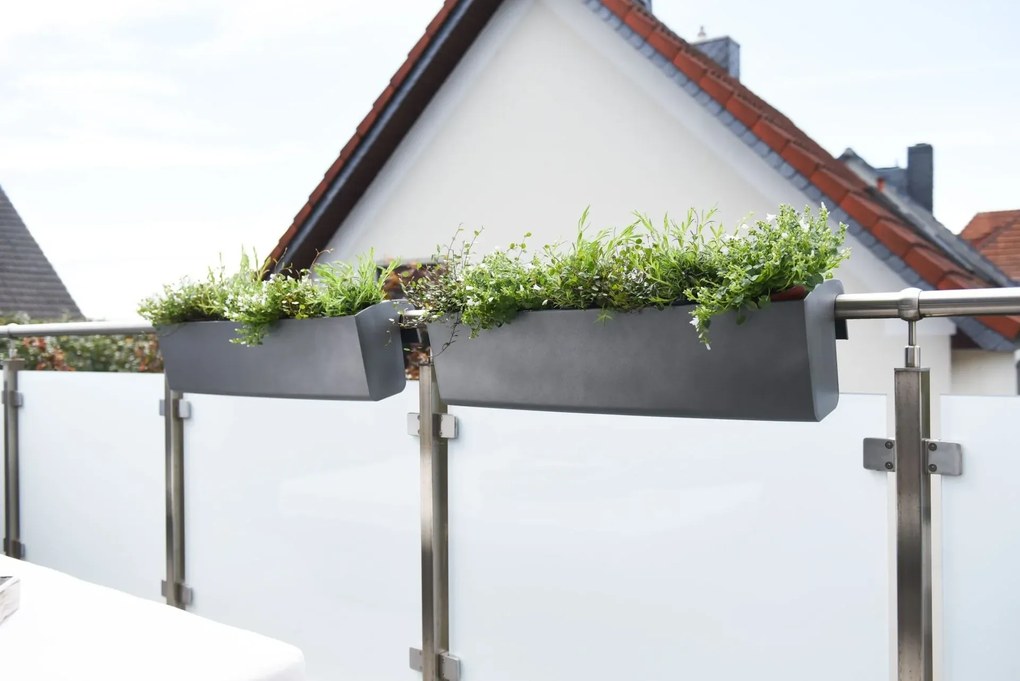 Balkónový hrantík BALKONA CLASSICO, plast, šírka 80 cm, antracit