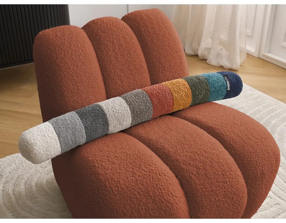 Kreslo z textílie buklé v tehlovej farbe Janissaire – Bobochic Paris