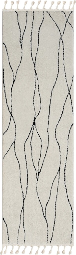 My Flair, Behúň Moroccan Serenity CA40082 weiß, 80x250, čiernobiela, obývacia izba